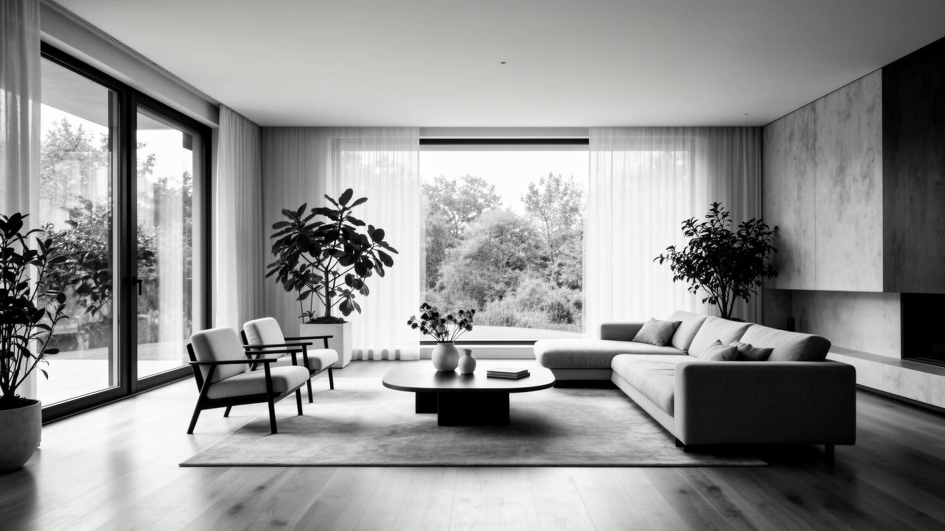 Minimal modern living room interior managed by Air Bungalow